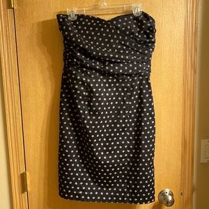 Strapless Black dress with tan dots from H&M size 12